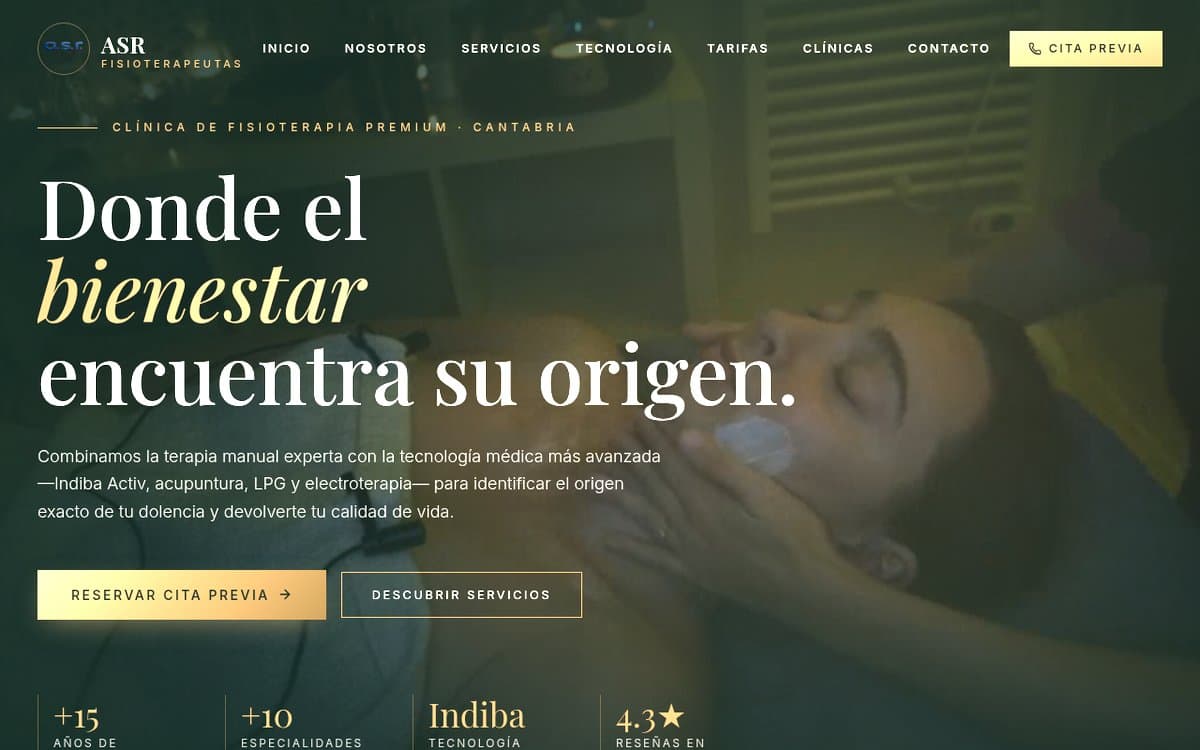 Web real publicada — ASR Fisioterapeutas