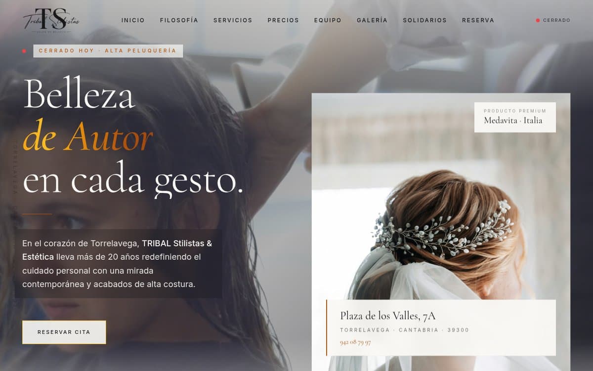 Web real publicada — TRIBAL Stilistas